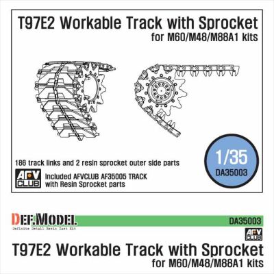 T97E2 Workable Track with Sprocket parts (for 1/35 Early M48) детальное изображение Траки Афтермаркет