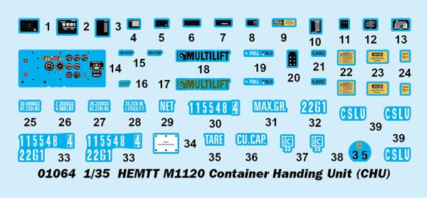 &gt;
  Збірна модель 1/35
  Євакуатор HEMTT M1120 Container
  Handing Unit (CHU) Trumpeter 01064 детальное изображение Автомобили 1/35 Автомобили