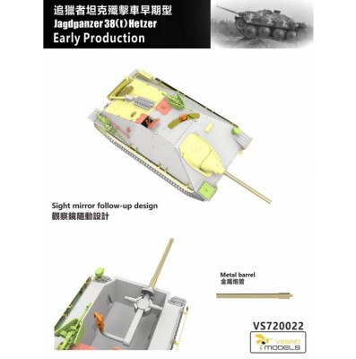 Збірна модель 1/72 САУ Jagdpanzer 38(t) Hetzer раннє виробництво Vespid Models VS720022 детальное изображение Бронетехника 1/72 Бронетехника