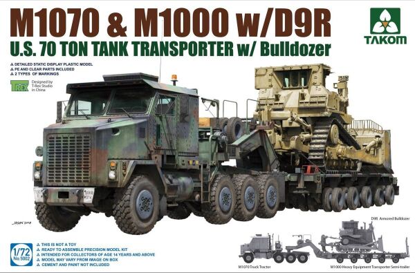  U.S.  M1070&amp;M1000 w/D9R 70 Ton Tank Transporter w/Bulldozer детальное изображение Автомобили 1/72 Автомобили