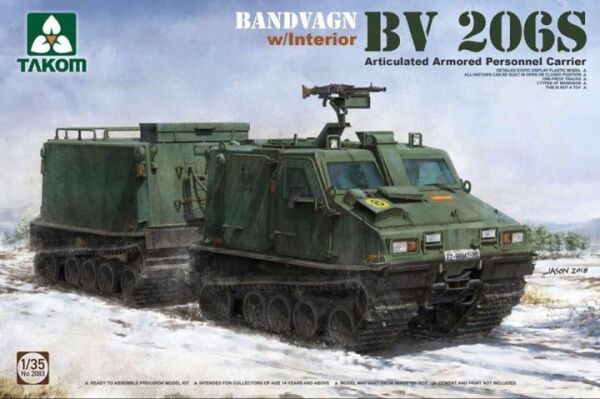Збірна модель 1/35 Гусеничний двосекційний всюдихід Bandvagn Bv 206S Takom 2083 детальное изображение Бронетехника 1/35 Бронетехника