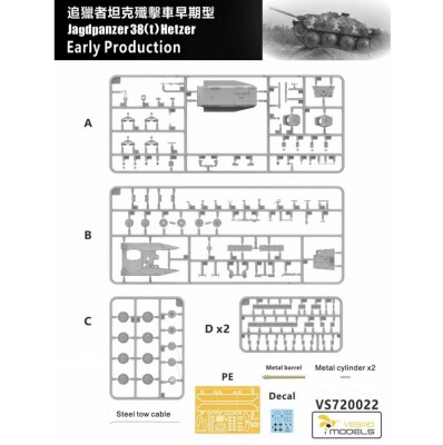 Збірна модель 1/72 САУ Jagdpanzer 38(t) Hetzer раннє виробництво Vespid Models VS720022 детальное изображение Бронетехника 1/72 Бронетехника