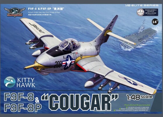 Scale model 1/48 Airplane F9F-8/F9F-8P &quot;Cougar&quot; (2 in 1) Zimi 80127 детальное изображение Самолеты 1/48 Самолеты