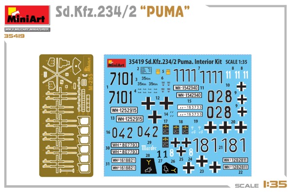 Збірна модель 1/35 Бронеавтомобіль Sd.Kfz.234/2 Puma MiniArt 35419 детальное изображение Автомобили 1/35 Автомобили