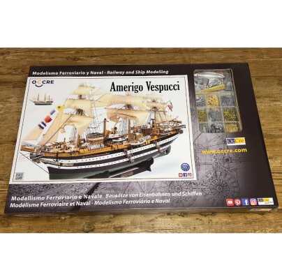 Збірна дерев'яна модель 1/100 Італійське парусне судно &quot;Amerigo Vespucci&quot; OcCre 15006 детальное изображение Корабли Модели из дерева