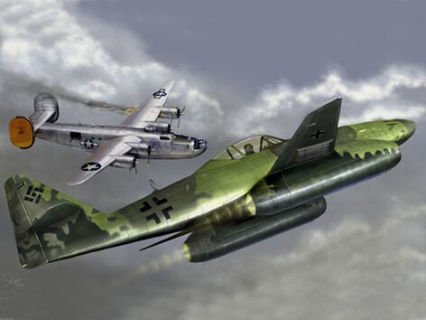 Збірна модель німецького літака Messerschmitt Me 262 A-1a детальное изображение Самолеты 1/144 Самолеты