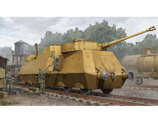 Сборная модель 1/35 Нeмецький броневагон Panzerjager-Triebwagen 51 Трумпетер 01516 детальное изображение Железная дорога 1/35 Железная дорога