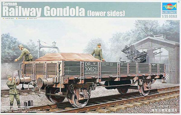 Scale model 1/35 German Railway Gondola (Lower sides) Trumpeter 01518 детальное изображение Железная дорога 1/35 Железная дорога