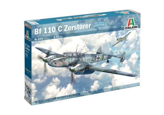 Збірна модель 1/72 Літак BF-110 C ZERSTORER Italeri 0049 детальное изображение Самолеты 1/72 Самолеты