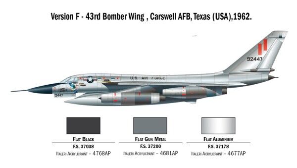 Збірна модель 1/72 Літак B-58 Hustler Italeri 1142 детальное изображение Самолеты 1/72 Самолеты