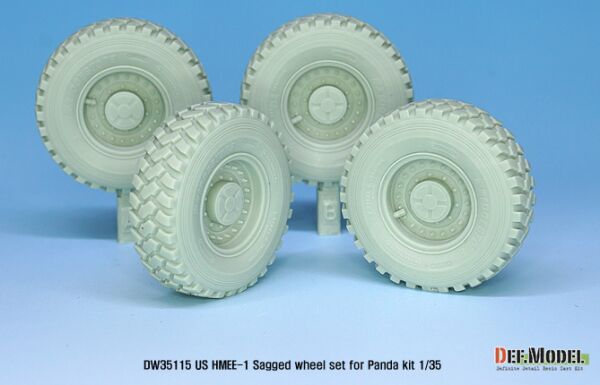 US HMEE-1 Tracktor Sagged wheel set ( for Panda 1/35) детальное изображение Смоляные колёса Афтермаркет