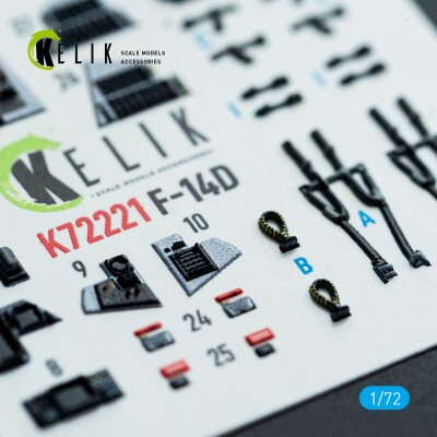 Grumman F-14 D Super Tomcat 3D декаль інтер'єр для комплекту Academy 1/72 KELIK K72221 детальное изображение 3D Декали Афтермаркет