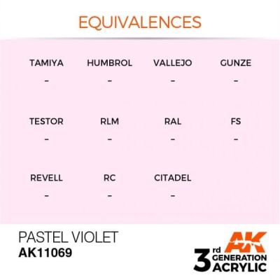 Acrylic paint PASTEL VIOLET – PASTEL / PASTEL VIOLET AK-interactive AK11069 детальное изображение General Color AK 3rd Generation