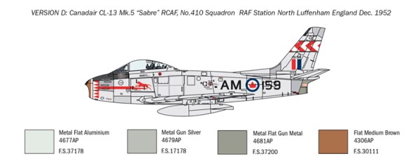 Scale model 1/48 Aircraft F-86E Saber Italeri 2799 детальное изображение Самолеты 1/48 Самолеты