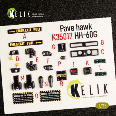 HH-60G Pave Hawk 3D декаль інтер'єр для комплекту Kitty Hawk 1/35 KELIK K35017 детальное изображение 3D Декали Афтермаркет