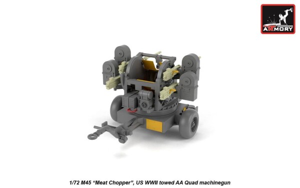 Сборная модель 1/72 Зенитная установка M45 Quadmount 4x 12,7-мм турель M2HB на прицепе M20 детальное изображение Артиллерия 1/72 Артиллерия