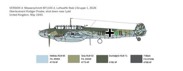 Збірна модель 1/72 Літак BF-110 C ZERSTORER Italeri 0049 детальное изображение Самолеты 1/72 Самолеты