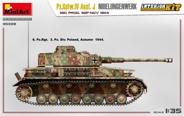Збірна модель 1/35 Німецький танк Pz.Kpfw. IV Ausf. J вересень-листопад 1944 з інтер'єром MiniArt 35339 детальное изображение Бронетехника 1/35 Бронетехника