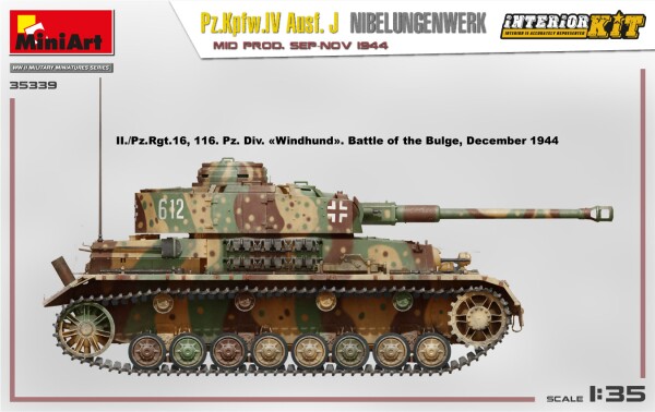 Збірна модель 1/35 Німецький танк Pz.Kpfw. IV Ausf. J вересень-листопад 1944 з інтер'єром MiniArt 35339 детальное изображение Бронетехника 1/35 Бронетехника