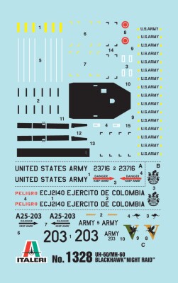 Збірна модель 1/72 Вертоліт UH - 60 Black Hawk &quot;Night Raid&quot; Italeri 1328 детальное изображение Вертолеты 1/72 Вертолеты
