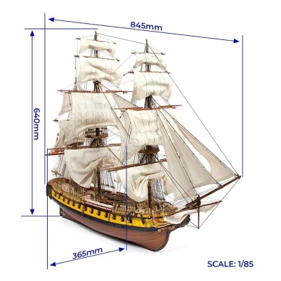 Scale wooden model 1/85 Frigate &quot;N.S. Mercedes&quot; OcCre 14007 детальное изображение Корабли Модели из дерева