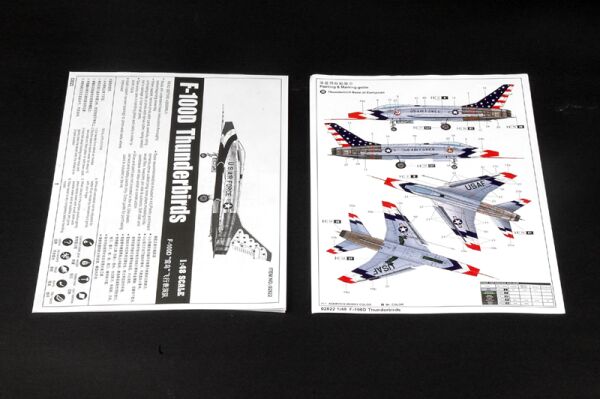 Сборная модель 1/48 Самолет Thunderbird F-100D (Special Edition) Трумпетер 02822 детальное изображение Самолеты 1/48 Самолеты