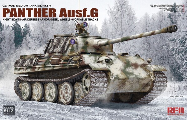 Збірна модель 1/35 Танк Panther Ausf.G RFM RM-5112 детальное изображение Бронетехника 1/35 Бронетехника