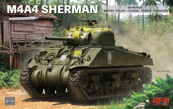 Збірна модель 1/35 Танк M4A4 Sherman RFM RM-5119 детальное изображение Бронетехника 1/35 Бронетехника