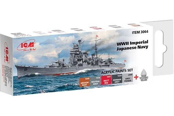 Set of acrylic paints for the Imperial Japanese Navy 2SV ICM 3064 детальное изображение Наборы красок Краски