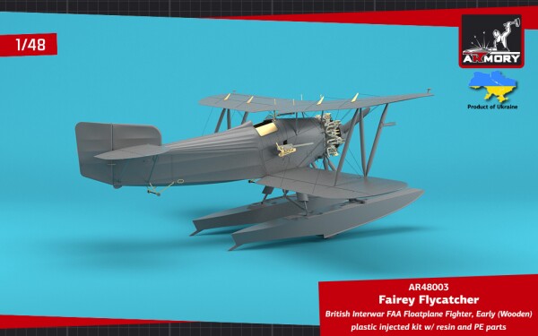 Сборная модель 1/48 Британский истребитель FAA Fairey Flycatcher в межвоенный период, гидроплан детальное изображение Самолеты 1/48 Самолеты
