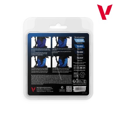 Набор акриловых красок Game Color Синие оттенки (Blue Color Set) 4 шт VAL 72376 детальное изображение Наборы красок Краски