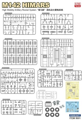Збірна модель 1/35 Американська реактивна система залпового вогню M142 HIMARS Foreart 5001 детальное изображение Реактивная система залпового огня Военная техника