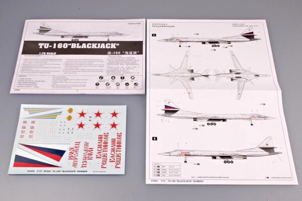 Scale model 1/72 Bomber Tu-160 Trumpeter 05597 детальное изображение Самолеты 1/72 Самолеты