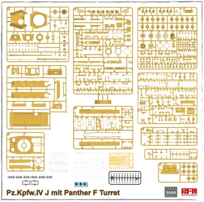 Збірна модель 1/35 Танк Pz.Kpfw.IV J із баштою Panther F Rye Field Model RM-5068 детальное изображение Бронетехника 1/35 Бронетехника