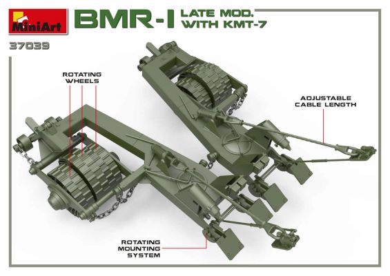 Бронированная машина БМР-1 поздней модификации с КМТ-7 детальное изображение Бронетехника 1/35 Бронетехника