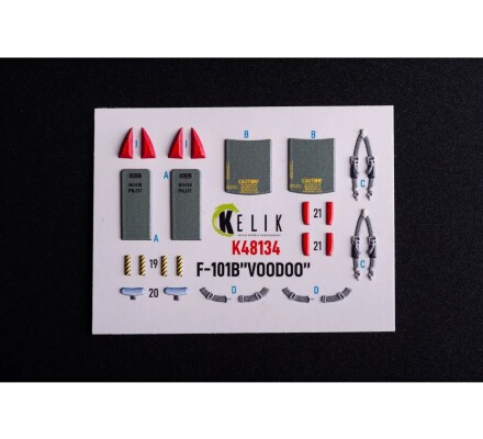McDonnell F-101 B VooDoo 3D декаль інтер'єр для комплекту Zimi Model / KittyHawk 1/48 KELIK K48134 детальное изображение 3D Декали Афтермаркет