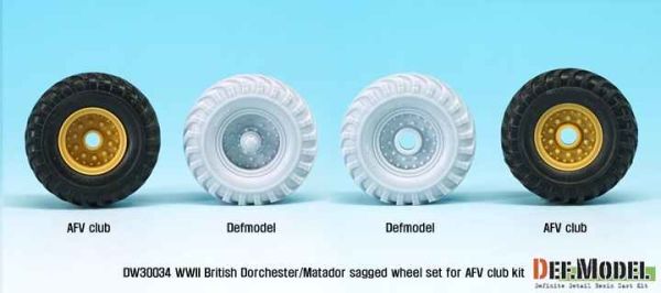 WW2 British AEC Dochester/MATADOR Sagged Wheel set  детальное изображение Смоляные колёса Афтермаркет