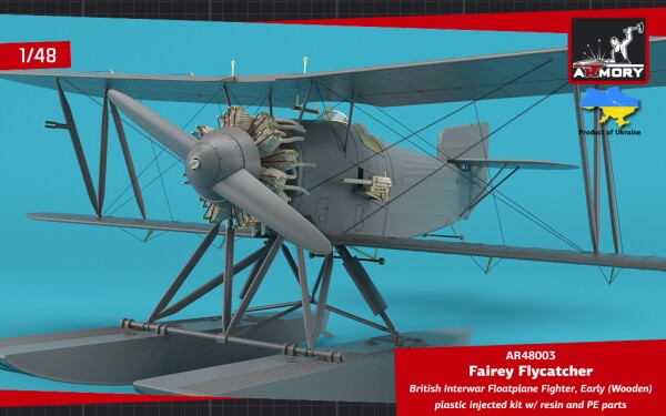 Сборная модель 1/48 Британский истребитель FAA Fairey Flycatcher в межвоенный период, гидроплан детальное изображение Самолеты 1/48 Самолеты