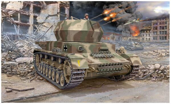 Німецька самохідна зенітка 2cm Flak 38 Flakpanzer IV Wirbelwind детальное изображение Бронетехника 1/72 Бронетехника
