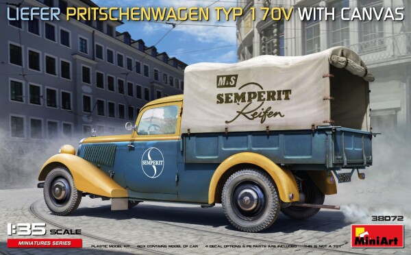 Scale model 1/35 Flatbed delivery truck Typ 170V Miniart 38072 детальное изображение Грузовики / прицепы Гражданская техника