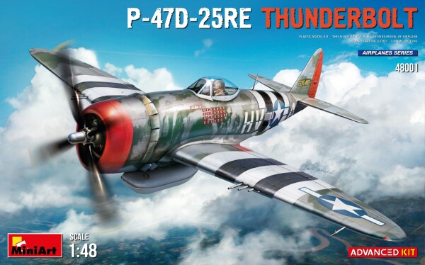 Збірна модель 1/48 Винищувач-бомбардувальник P-47D-25RE Thunderbolt (розширена версія) Miniart 48001 детальное изображение Самолеты 1/48 Самолеты