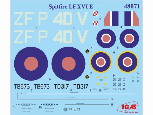Сборная модель 1/48 Самолет Спитфайр Mk.XVI ICM 48071 детальное изображение Самолеты 1/48 Самолеты