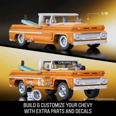 Коллекционная машинка-конструктор Hot Wheels Brick Shop Elite Custom '62 Chevy Pickup (JFT20) детальное изображение Hot Wheels 