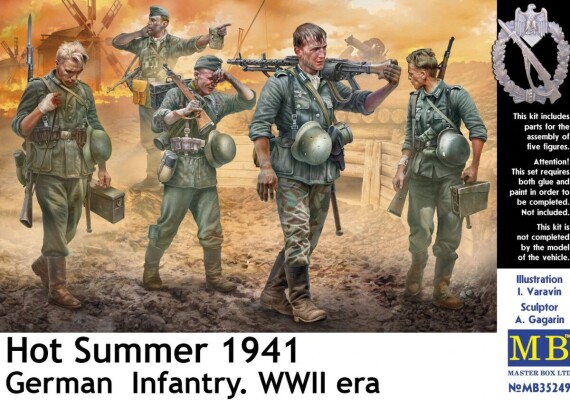 Збірна модель 1/35 Фігури Спекотне літо 1941 року - німецька піхота (5 фігур) MasterBox 35249 детальное изображение Фигуры 1/35 Фигуры