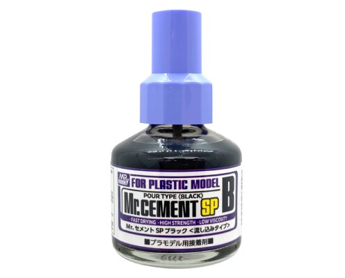 Mr. Cement SP Black 40 ml / Черный супержидкий клей Мистер Хобби MC132 детальное изображение Клей Модельная химия