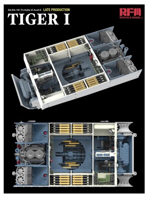 Збірна модель 1/35 Танк Tiger I пізнього випуску, циммерит та повний інтер'єр RFM RM-5080 детальное изображение Бронетехника 1/35 Бронетехника