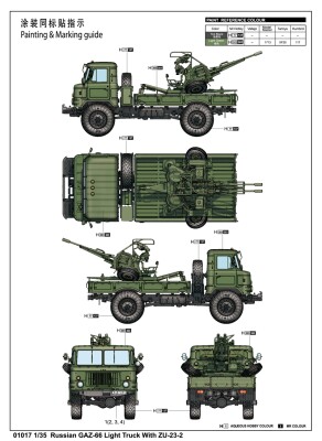 Збірна модель легкої вантажівки ГАЗ-66 з ЗУ-23-2 детальное изображение Автомобили 1/35 Автомобили
