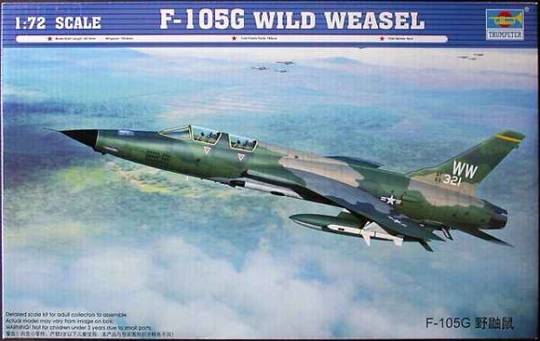 Збірна модель 1/72 Американський винищувач-бомбардувальник F-105G Thunderchief Trumpeter 01618 детальное изображение Самолеты 1/72 Самолеты