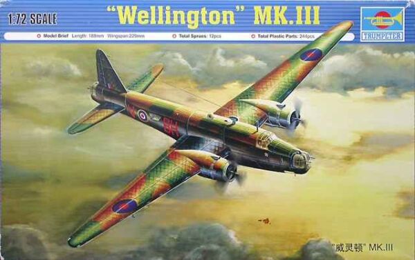 &gt;
  Збірна модель 1/72
  Англійський
  бомбардувальник
  Wellington Mk.3 Trumpeter 01627 детальное изображение Самолеты 1/72 Самолеты