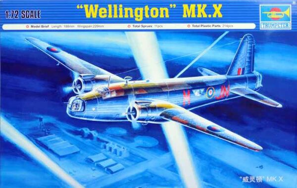 Сборная модель английского бомбардировщика Wellington Mk.X детальное изображение Самолеты 1/72 Самолеты
